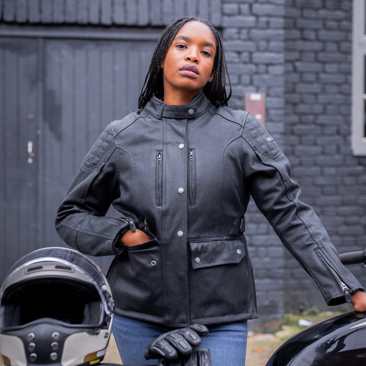 Oxford Sterling D2D Ladies Motorcycle Jacket Black