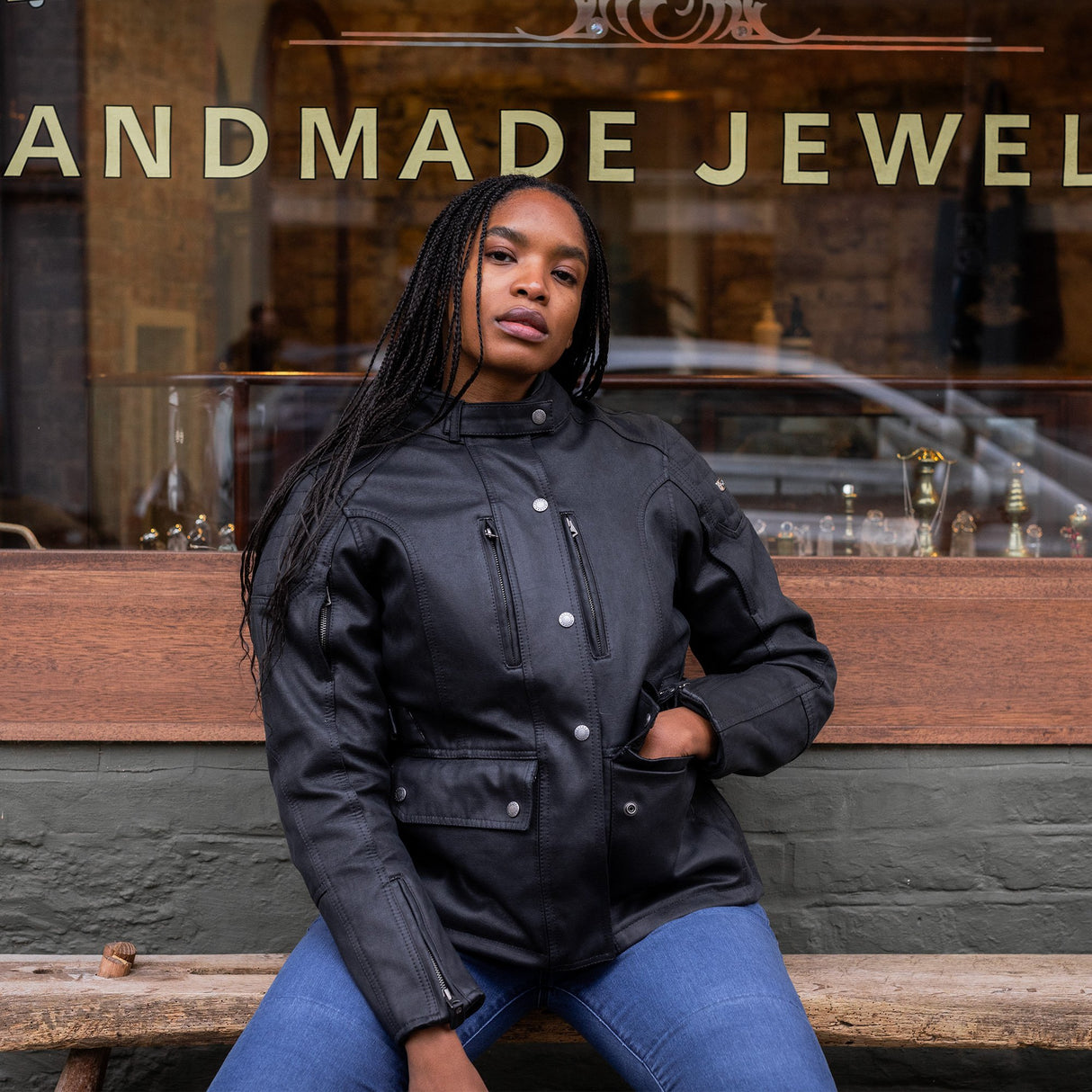 Oxford Sterling D2D Ladies Motorcycle Jacket Black