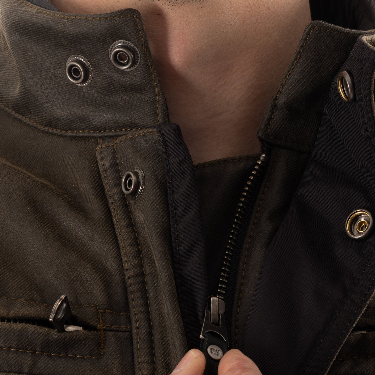 Oxford Sterling D2D Men's Motorcycle Jacket Khaki