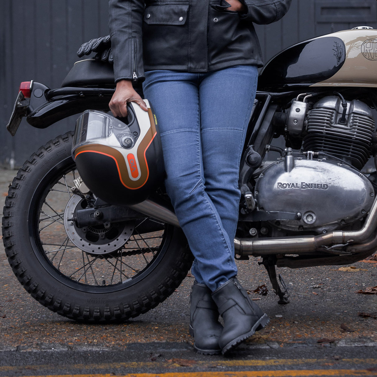 Oxford Original Approved Sofia AA Women's Slim Motorcycle Jeans Mid Blue