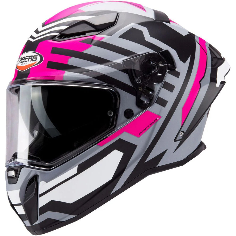 Caberg Drift Evo 2 Horizon Matt Grey Black Fuchsia Motorcycle Helmet