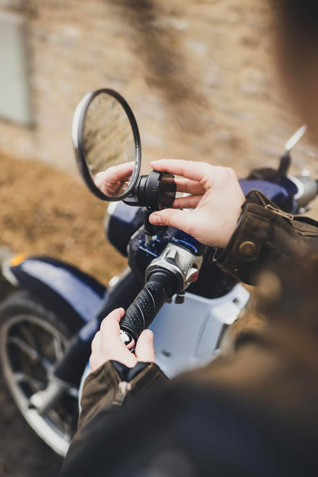 Moto II Mirror & Crossbar Metal Mount with Adjustable Clamp for Motorcycles