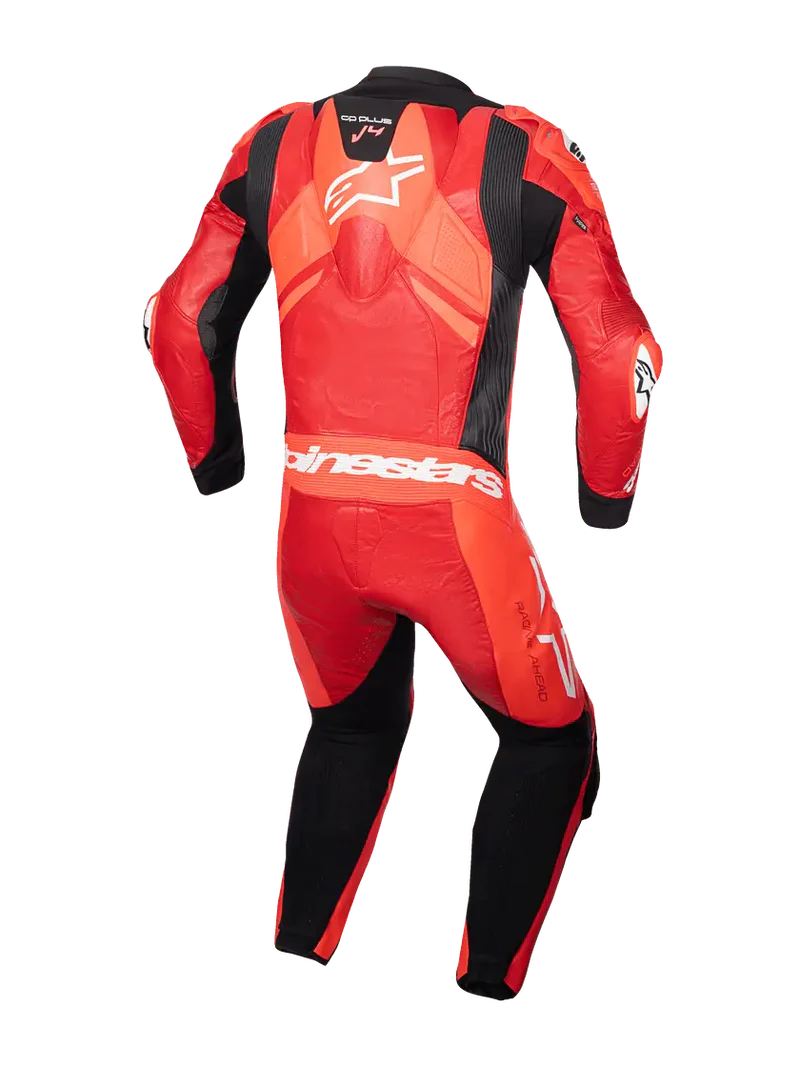 Alpinestars GP Plus V4 Sprint 1 Piece Leather Suit Fluo Red Mid Red White