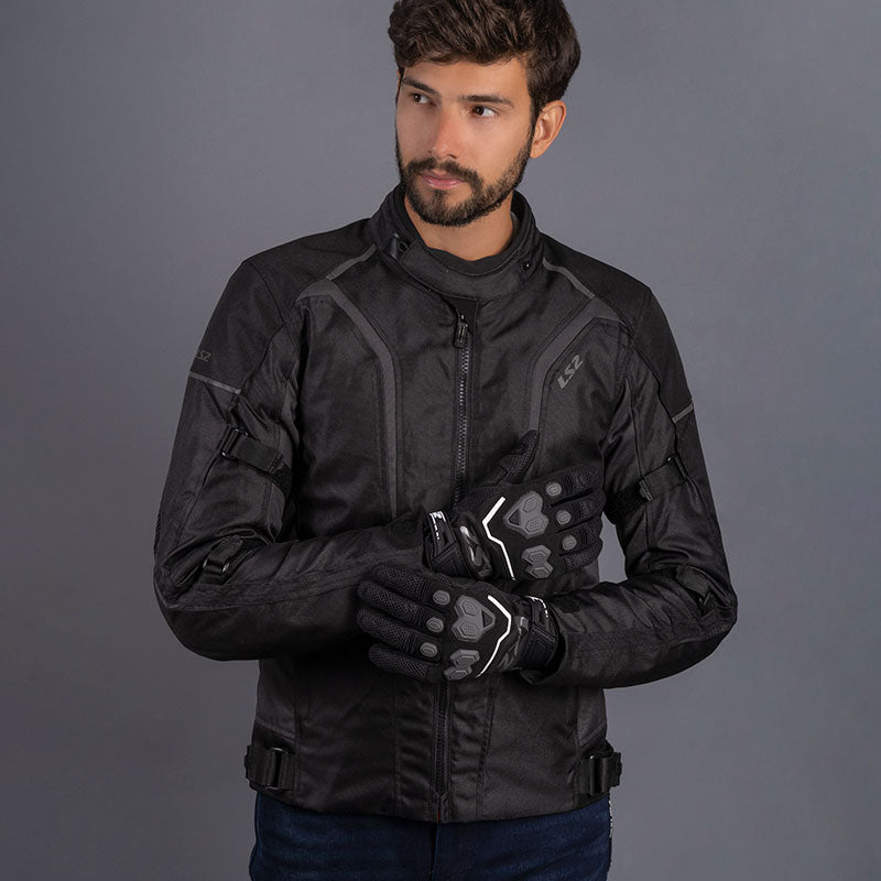 LS2 Sepang Textile Men's Jacket Black Dark Grey