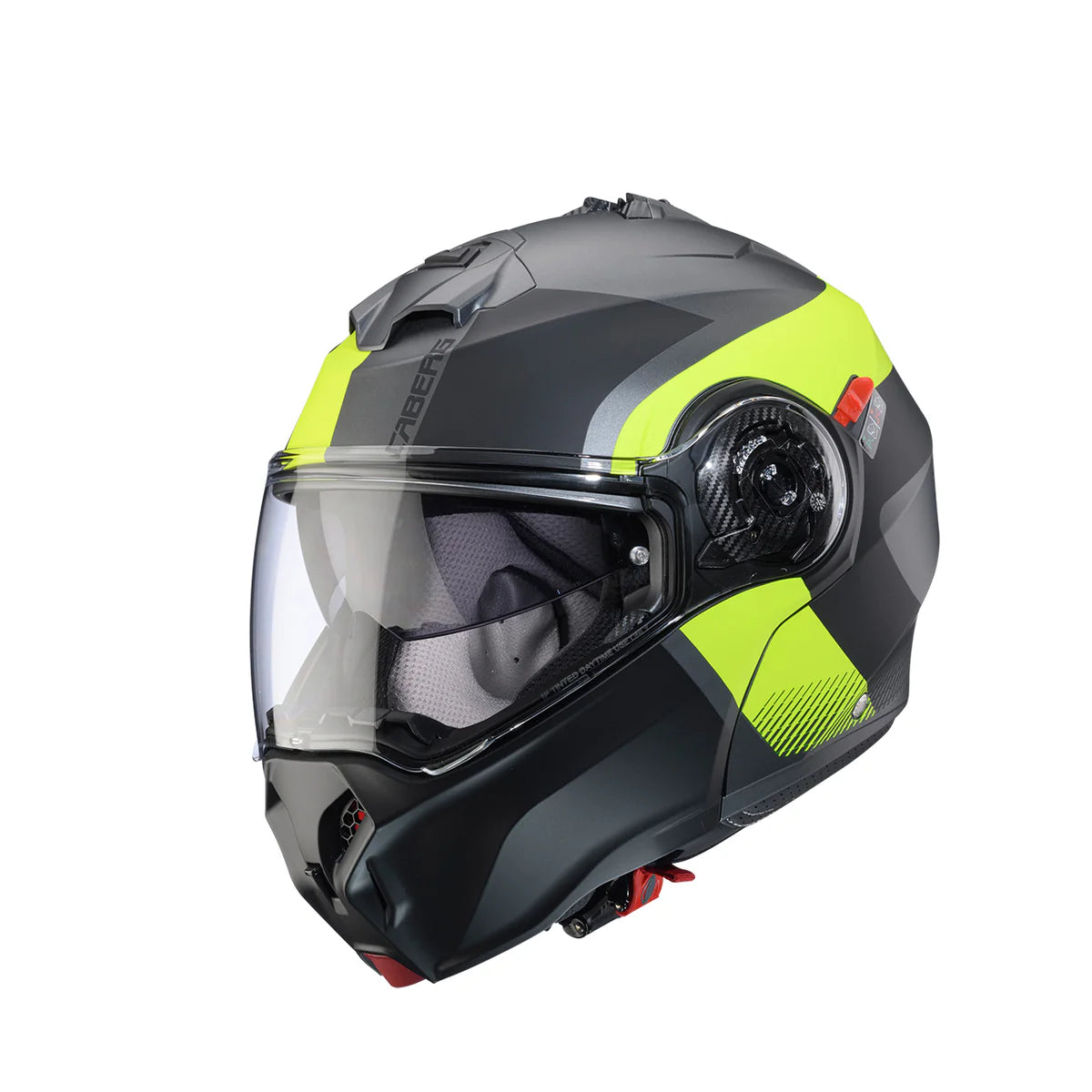 Caberg Duke Evo Indy Matt Gun Metal Fluo Yellow Black Motorcycle Helmet
