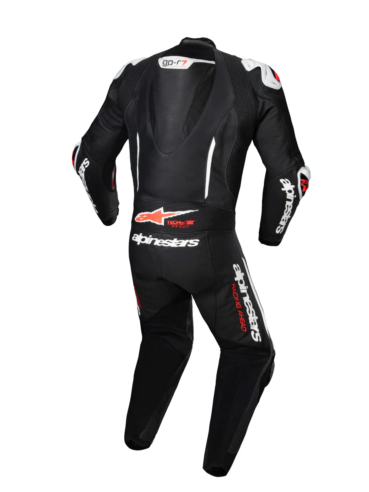 Alpinestars GP-R7 One Piece Leather Suit Black White Fluo Red