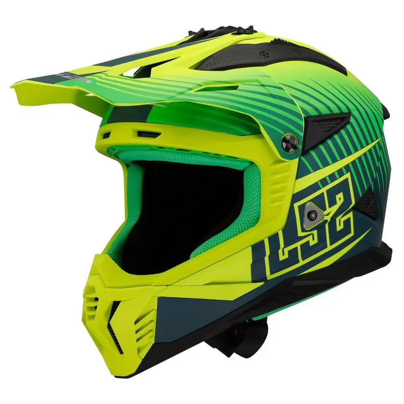 LS2 MX708 Fast II Duck Matt Hi-Vis Green Yellow Motorcycle Helmet