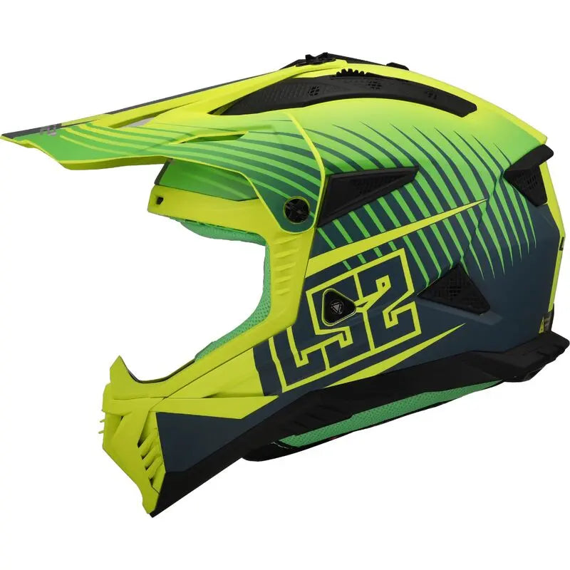 LS2 MX708 Fast II Duck Matt Hi-Vis Green Yellow Motorcycle Helmet