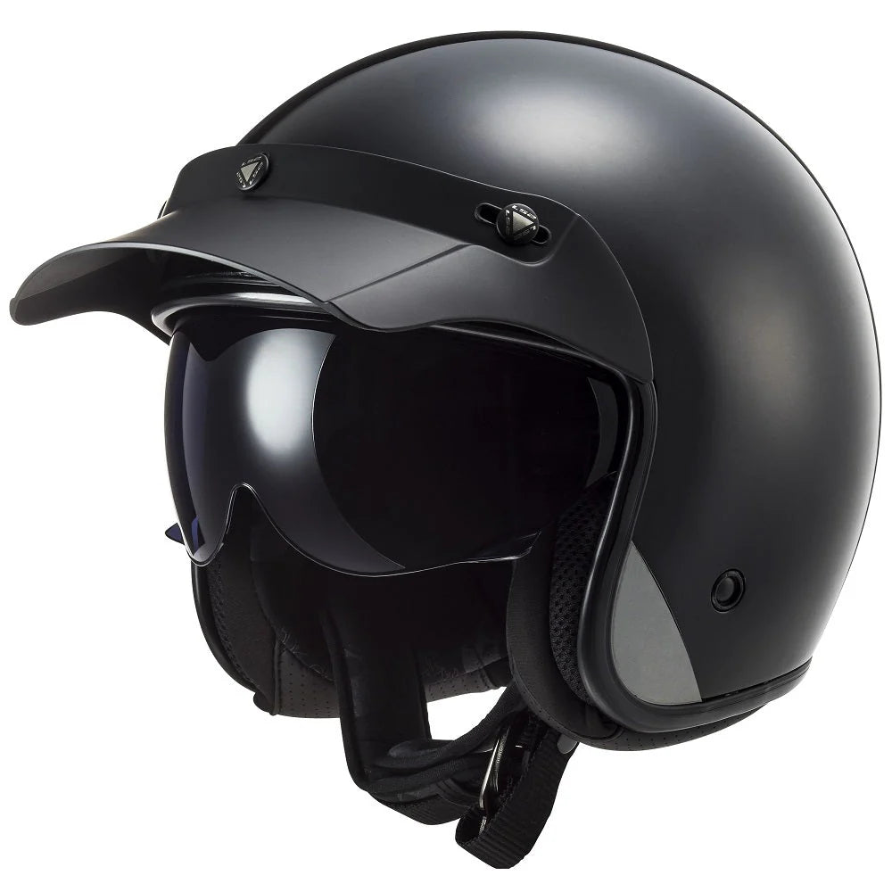 LS2 OF601 Bob II Solid Matt Black Motorcycle Helmet