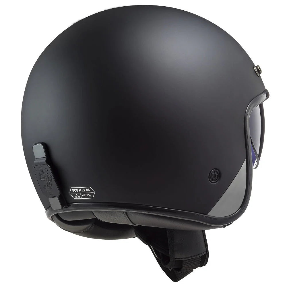 LS2 OF601 Bob II Solid Matt Black Motorcycle Helmet
