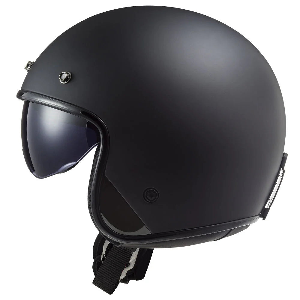 LS2 OF601 Bob II Solid Matt Black Motorcycle Helmet