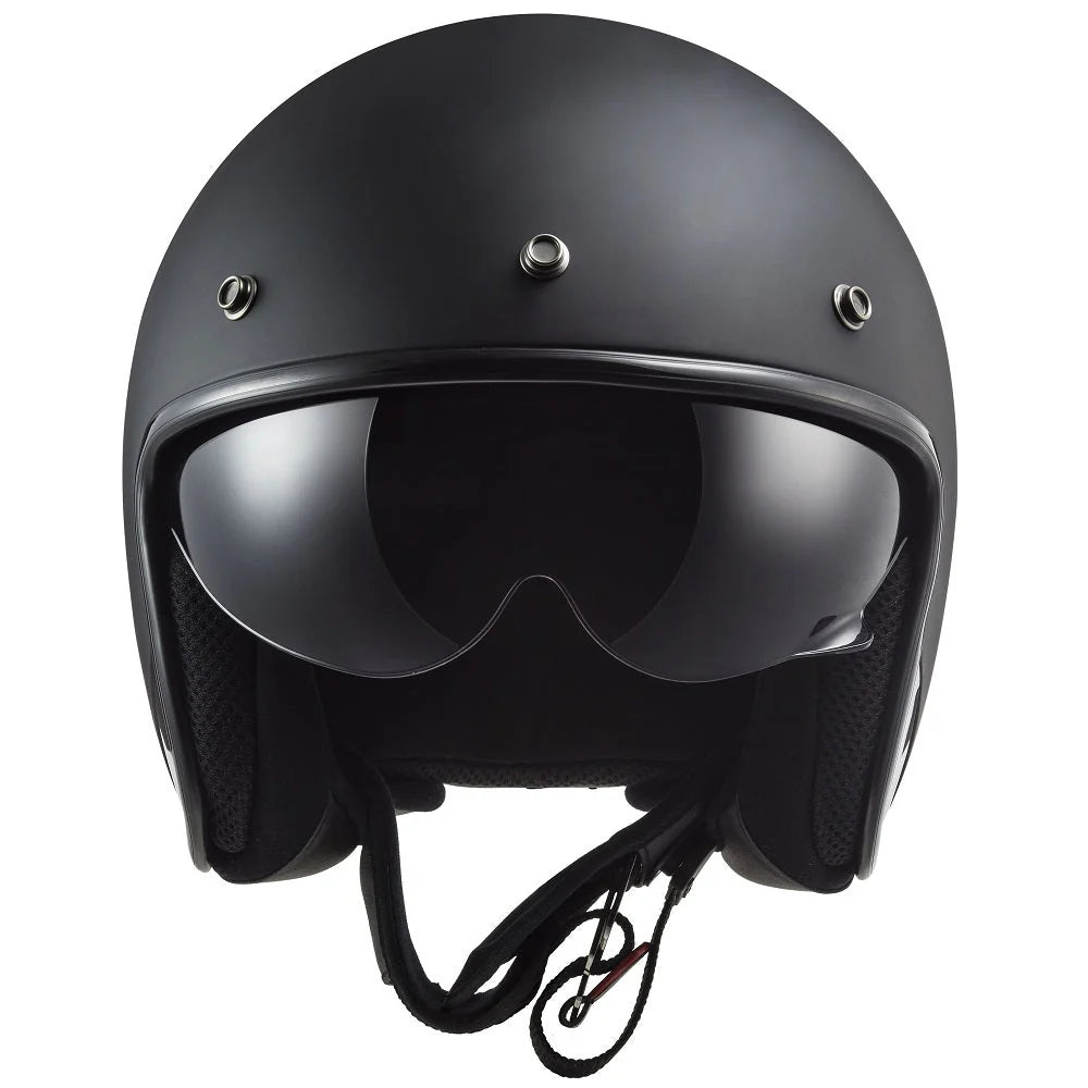 LS2 OF601 Bob II Solid Matt Black Motorcycle Helmet