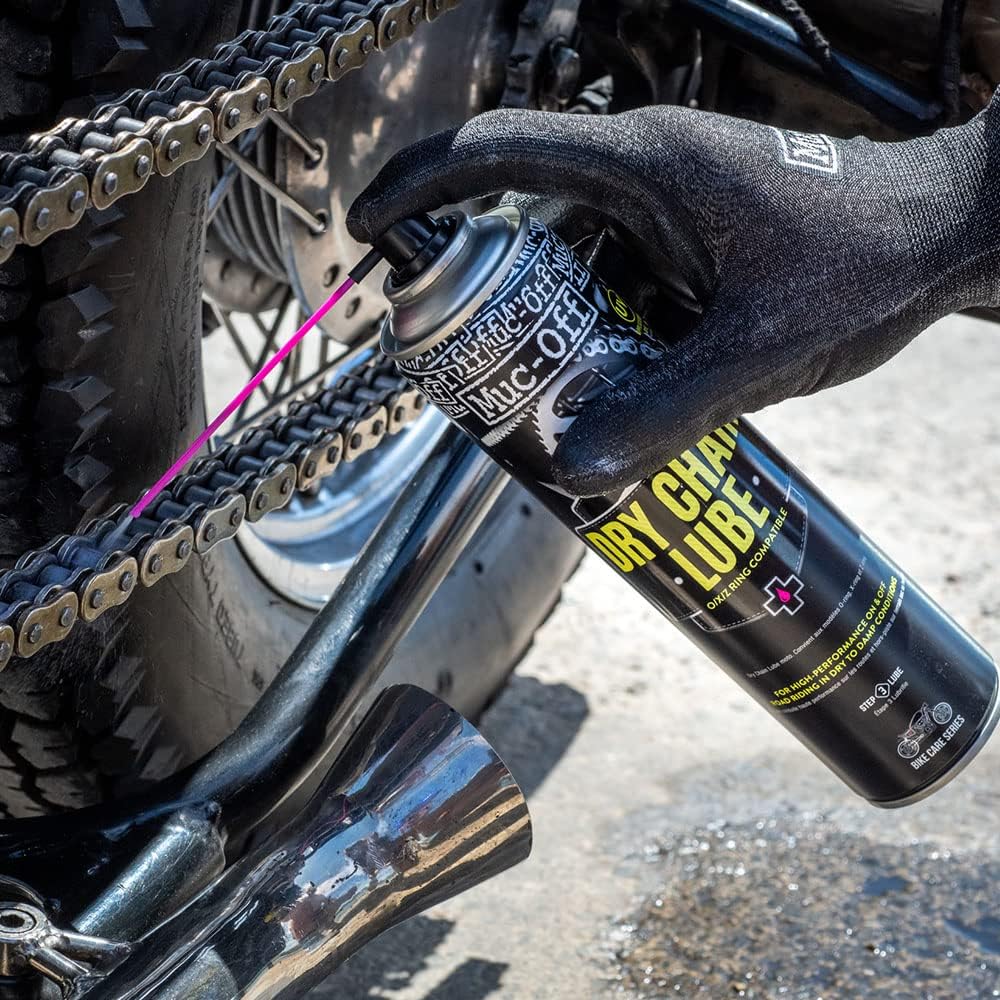 Muc-Off 649 Motorcycle Dry Chain Lube PTFE Summer Riding Motorbike Spray 400ml
