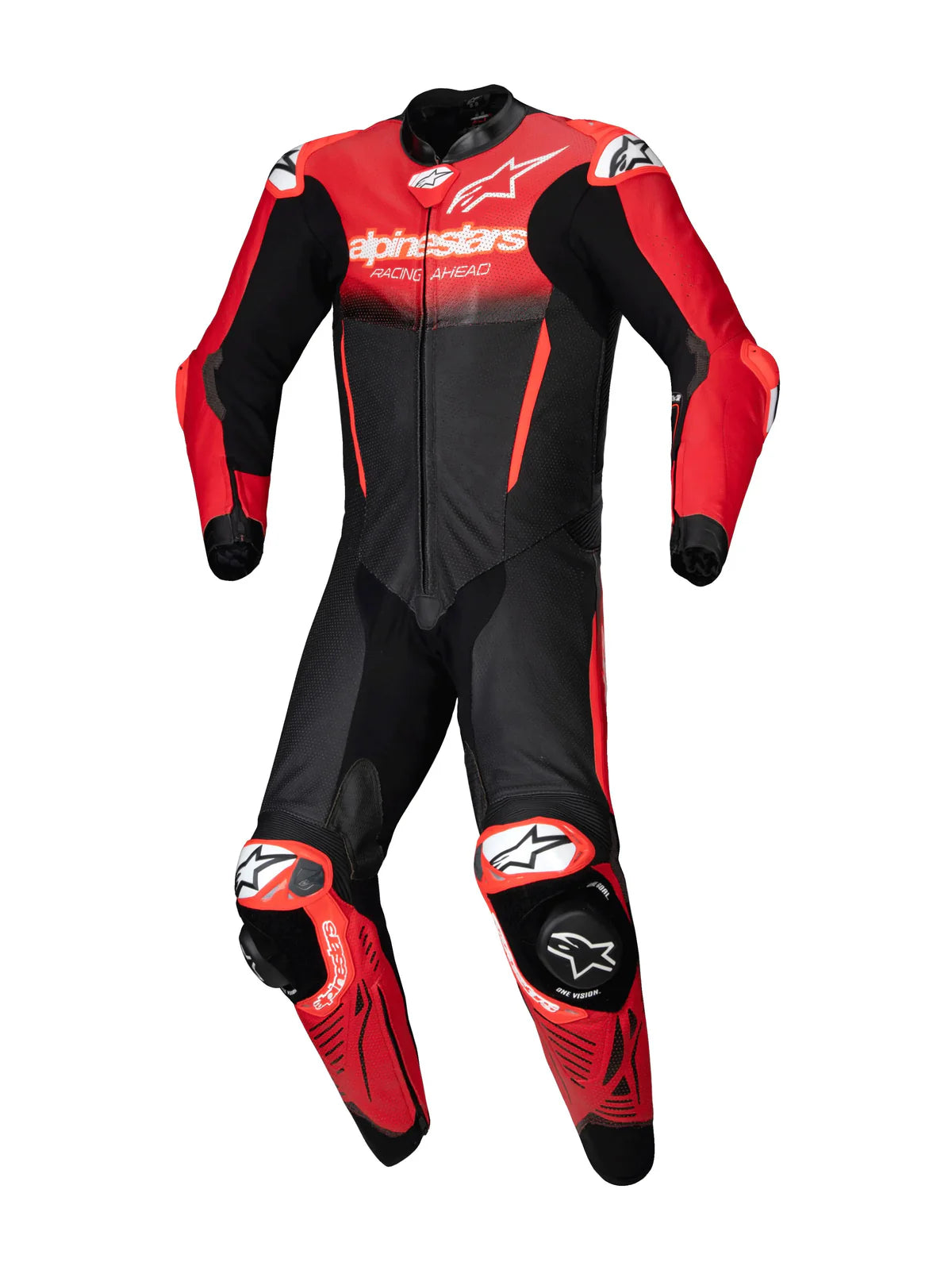 Alpinestars GP-R7 One Piece Leather Suit Black Mid Red