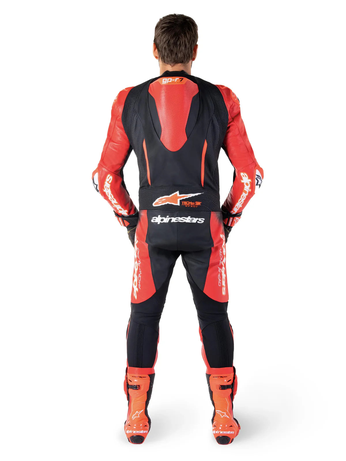 Alpinestars GP-R7 One Piece Leather Suit Black Mid Red