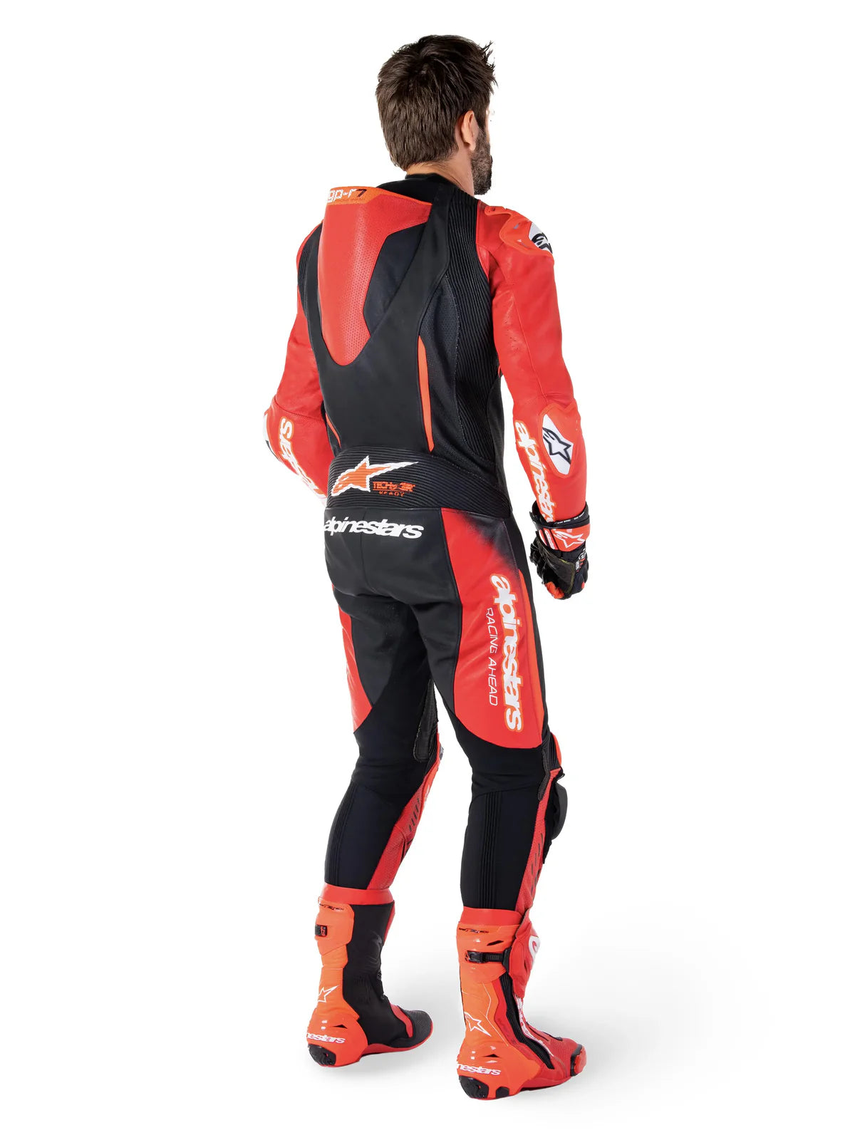Alpinestars GP-R7 One Piece Leather Suit Black Mid Red