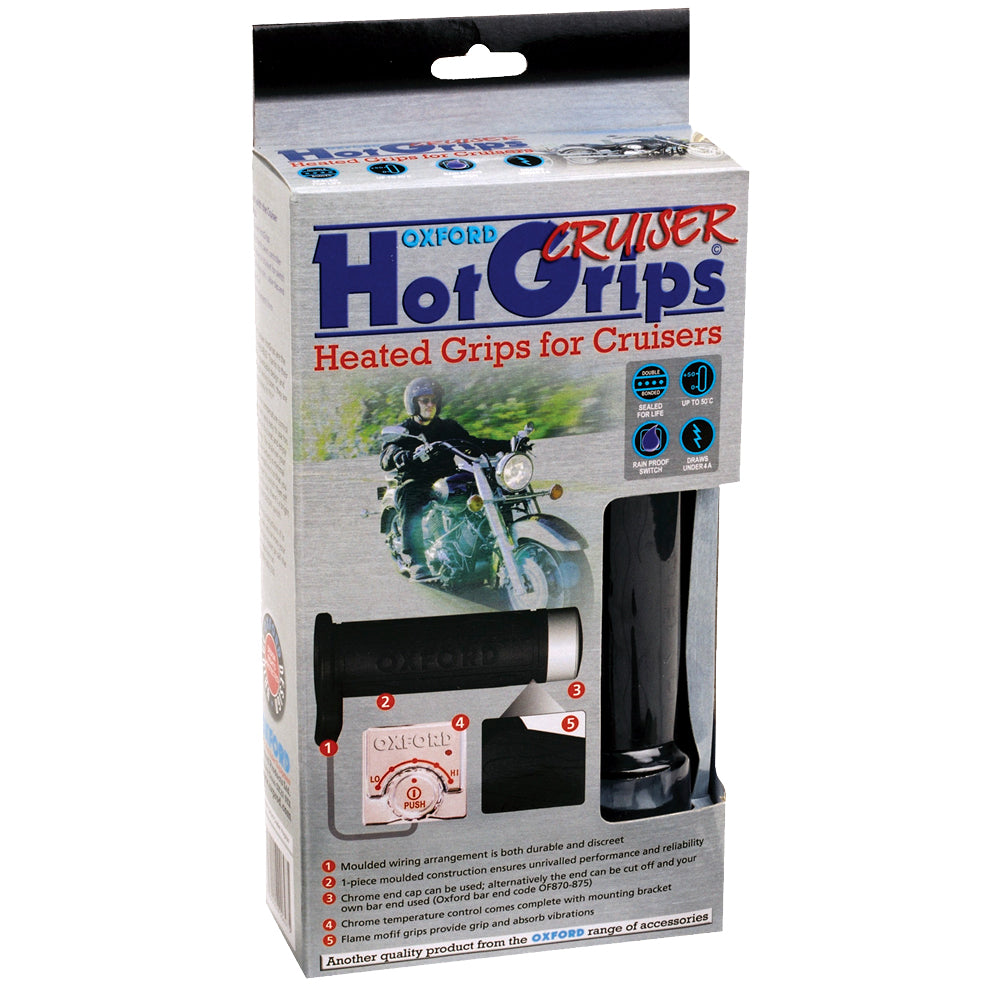 Oxford OF697 HotGrips Essential Cruiser Chopper Heated Grips Motorbike Motorcycle 1 Inch 25mm
