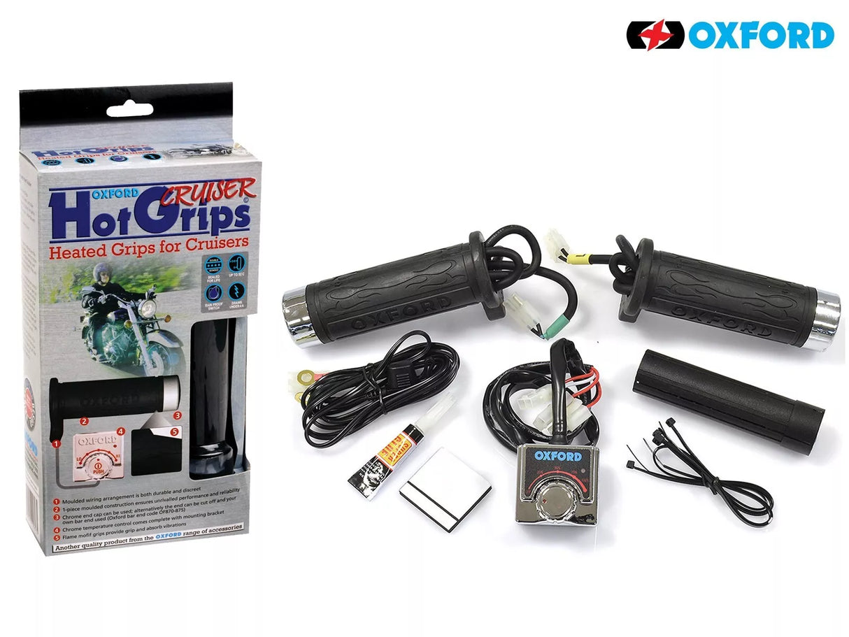 Oxford OF697 HotGrips Essential Cruiser Chopper Heated Grips Motorbike Motorcycle 1 Inch 25mm