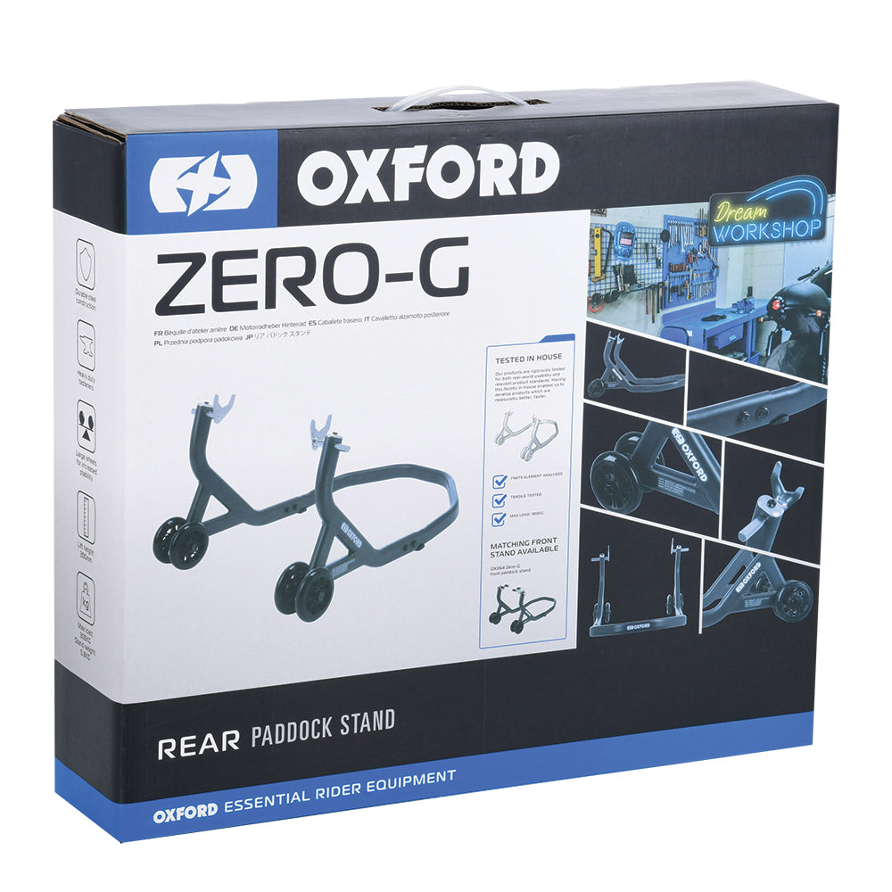 Oxford OX263 ZERO-G Rear Paddock Motorbike Motorcycle Stand Heavy Duty