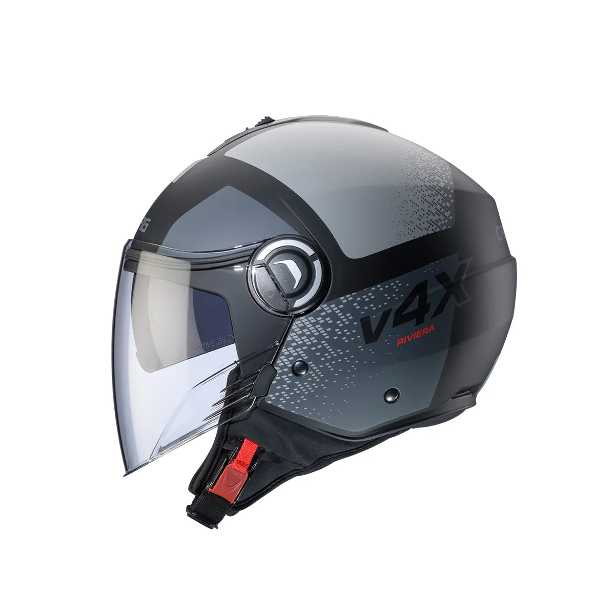 Caberg Riviera V4X Alpha Matt Black Anthracite Grey Motorcycle Helmet