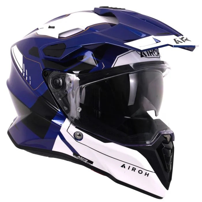 Airoh Commander 2 Helmet Reveal Blue Gloss Motorcycle Helmet