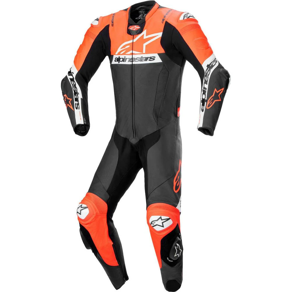 Alpinestars Missile V2 Ward One Piece Leather Suit Black Fluo Red White