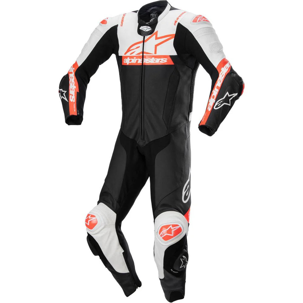 Alpinestars Missile V2 Ward One Piece Leather Suit Black White Fluo Red