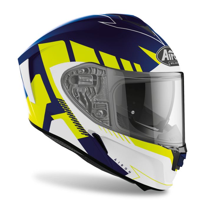 Airoh Spark Rise Motorcycle Road Yellow Blue Matt