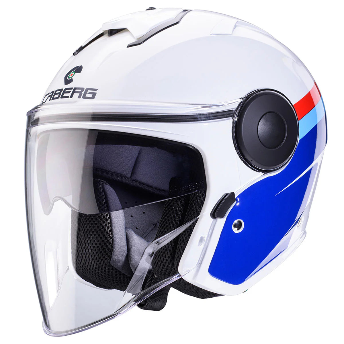Caberg Soho Zephyr Matt White Blue Red Motorcycle Helmet