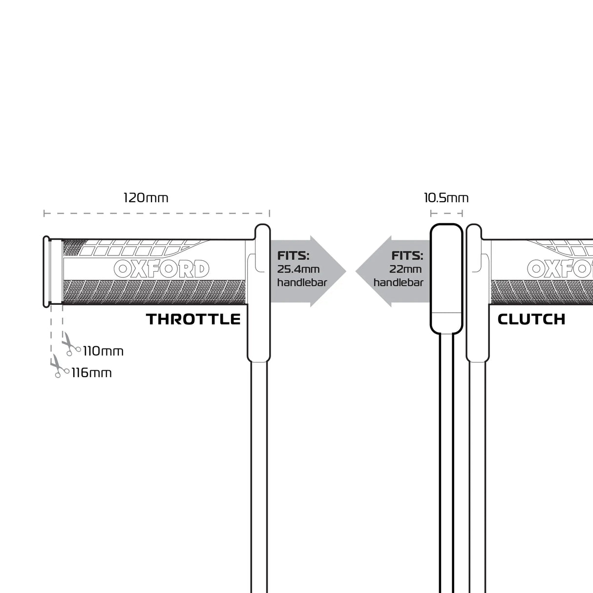 Oxford EL398 HotGrips Advanced Integrated Touring Motorcycle Heated Handlebar Grips