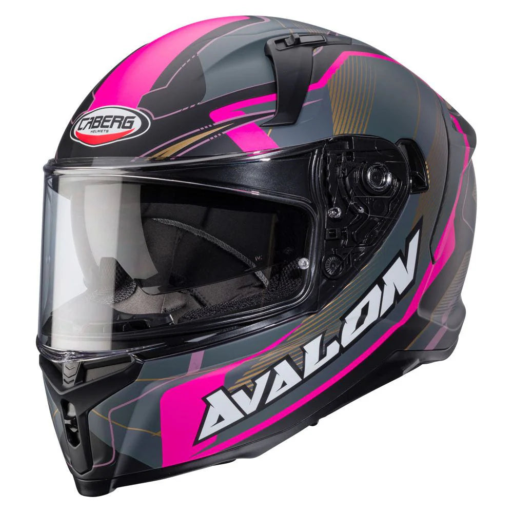 Caberg Avalon X Optic Matt Black Grey Fuchsia Motorcycle Helmet