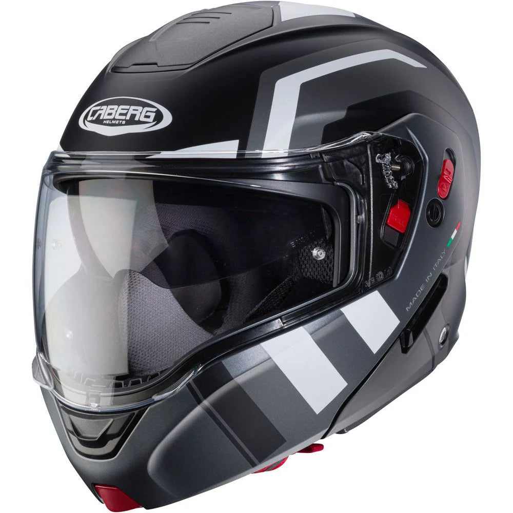 Caberg Horus X Road Matt Black Gun White Motorcycle Helmet