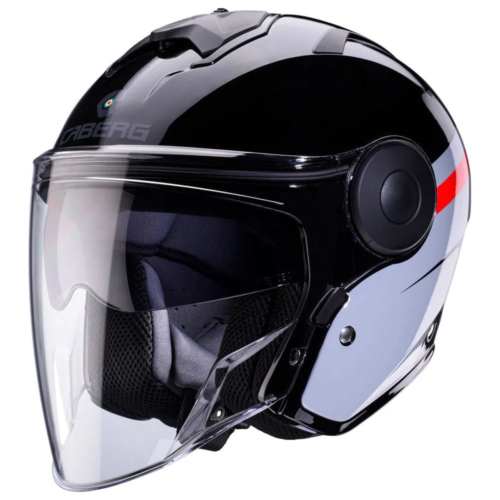Caberg Soho Zephir Black Grey Red Motorcycle Helmet