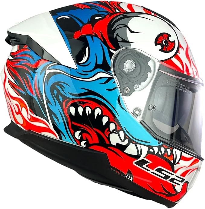 LS2 FF808 Stream II Inferno White Blue Motorcycle Helmet