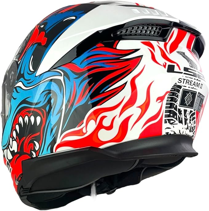 LS2 FF808 Stream II Inferno White Blue Motorcycle Helmet