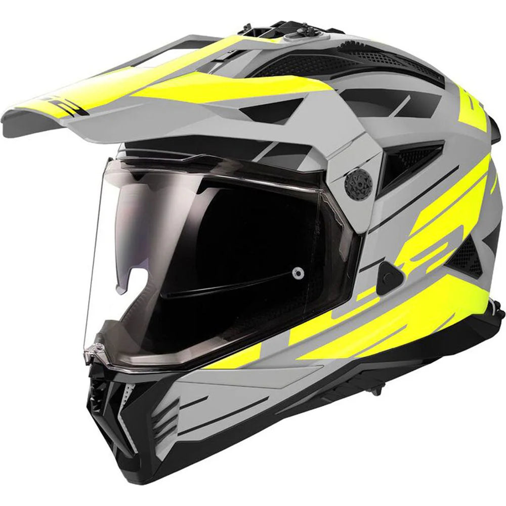 LS2 MX702 Pioneer II NAMIB Matt Grey Hi-Vis Yellow Motorcycle Helmet
