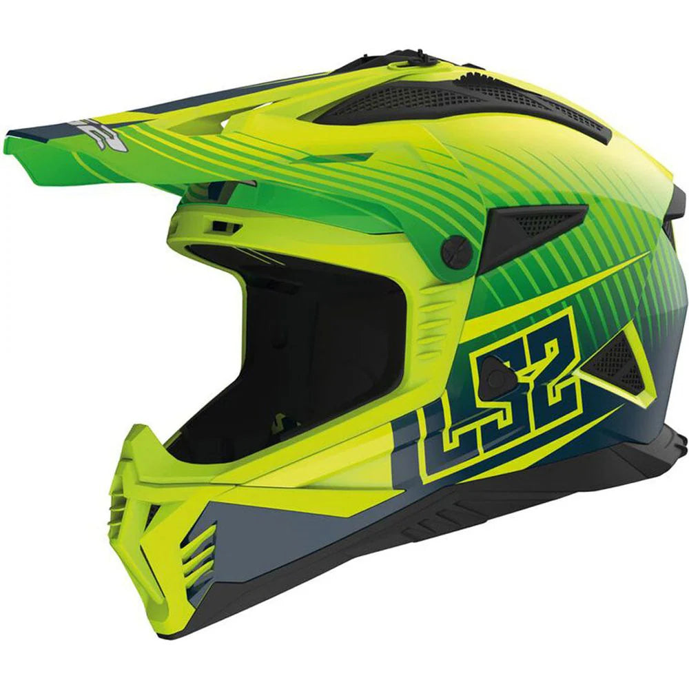 LS2 MX708 Fast II Duck Matt Hi-Vis Green Yellow Motorcycle Helmet