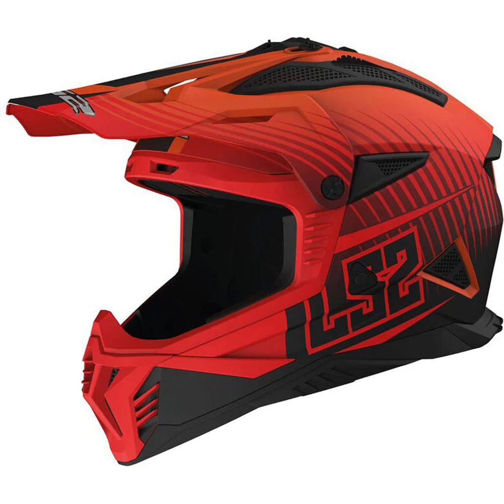LS2 MX708 Fast II Duck Matt Hi-Vis Orange Red Motorcycle Helmet