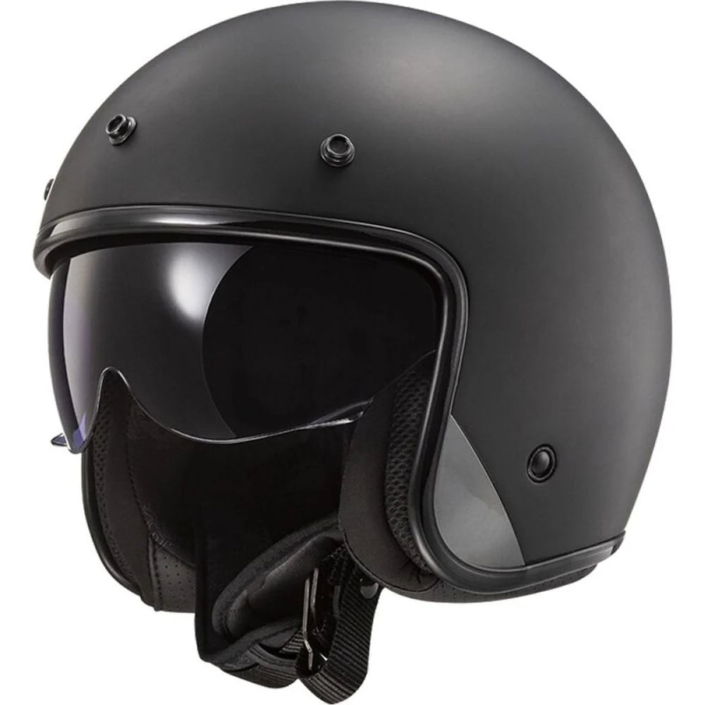 LS2 OF601 Bob II Solid Matt Black Motorcycle Helmet