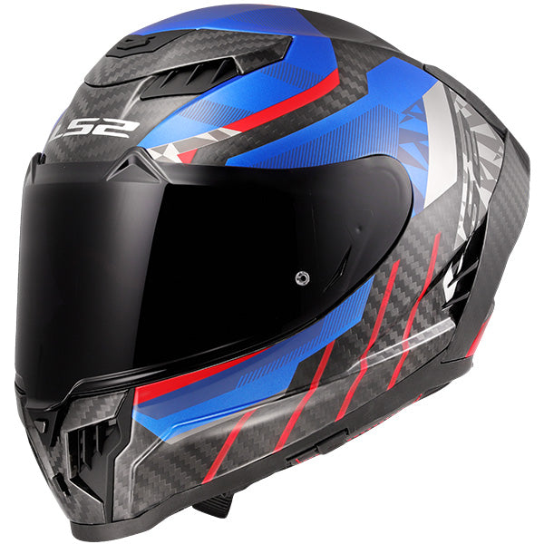 LS2 FF807 Dragon Carbon Trax Blue Red Motorcycle Helmet