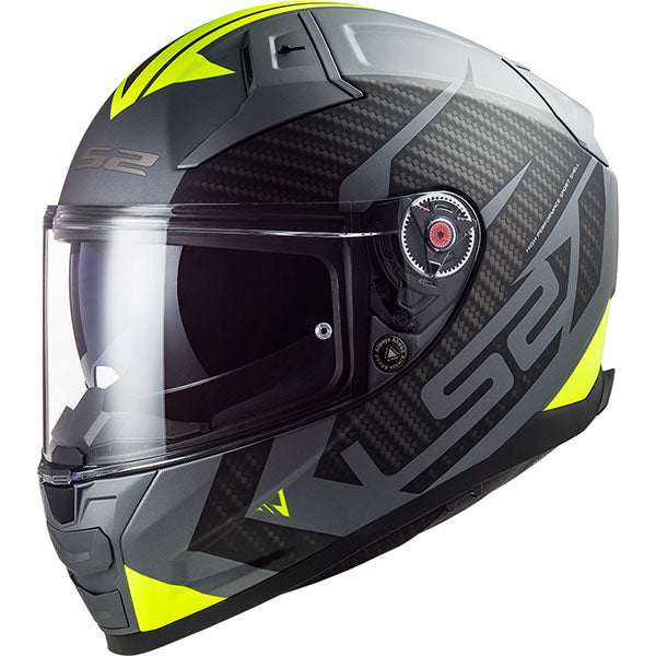 LS2 FF811 Vector II Splitter Matt Titanium Hi-Vis Yellow Motorcycle Helmet