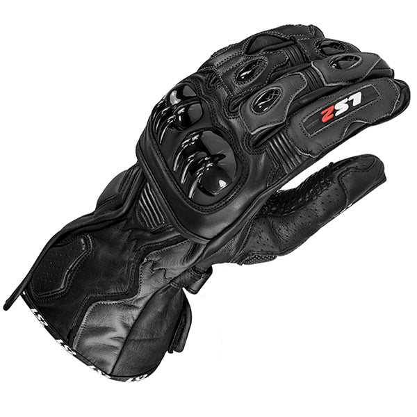 LS2 Swift Racing Leather Motorcycle Gloves - Black