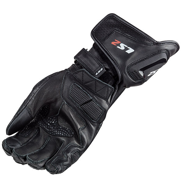 LS2 Swift Racing Leather Motorcycle Gloves - Black