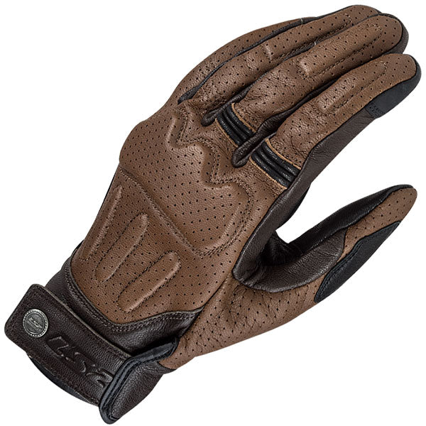 LS2 Rust Leather Motorcycle Gloves - Brown