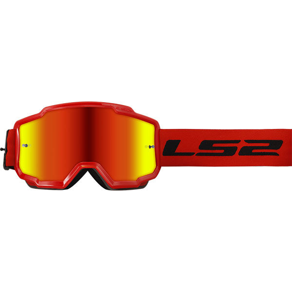 LS2 Charger Goggle Red Frame Red Iridium Visor Lens