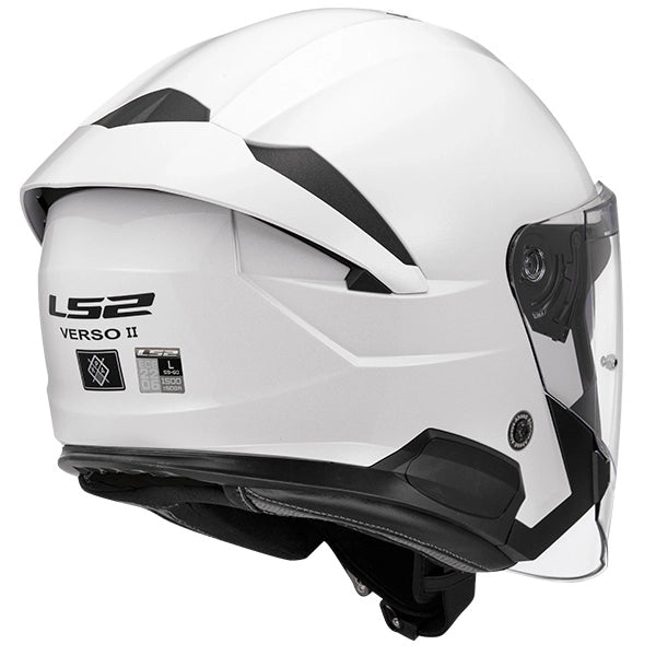 LS2 OF618 Verso II Solid White Motorcycle Helmet