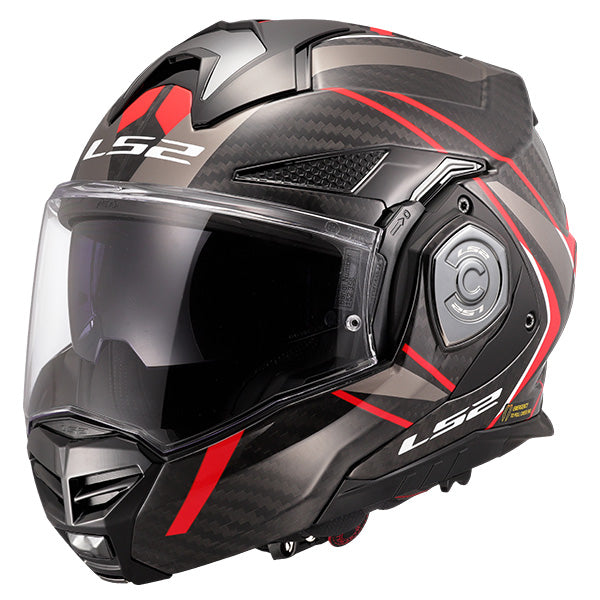 LS2 FF901 ADVANT X Future II Red Carbon 180° Modular Motorcycle Helmet