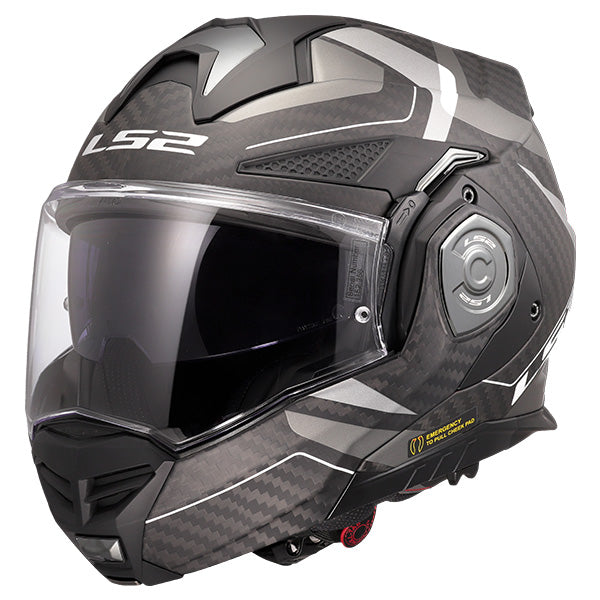 LS2 FF901 ADVANT X Horizon Chrome Grey Carbon 180° Modular Motorcycle Helmet