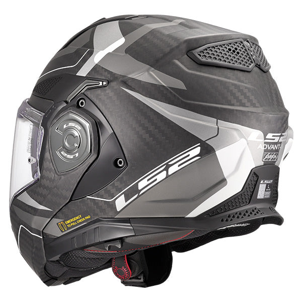 LS2 FF901 ADVANT X Horizon Chrome Grey Carbon 180° Modular Motorcycle Helmet