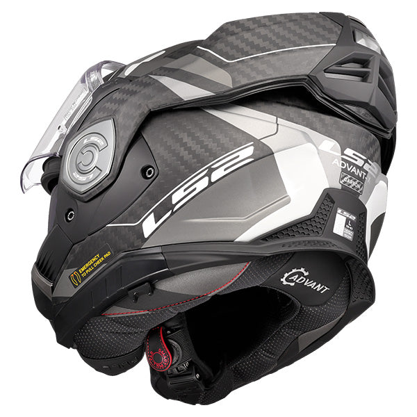 LS2 FF901 ADVANT X Horizon Chrome Grey Carbon 180° Modular Motorcycle Helmet